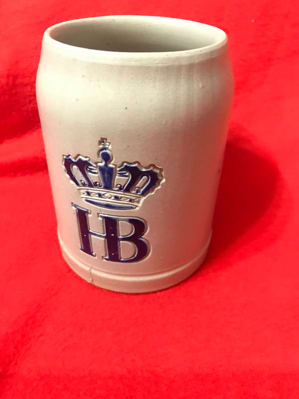 Hofbrauhaus Munchen HB German Grey Beer Mug with Crown Germany