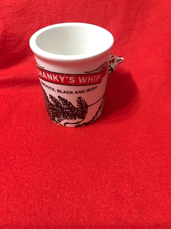 Vintage Shanky's Whip Keramik Tasse Becher Racing Strauß Logo Irland IRISCHER LIKÖR-