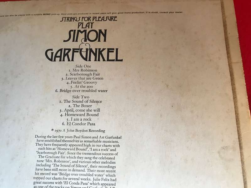 Strings for Pleasure play Simon and Garfunkel LP (MfP) 1970
