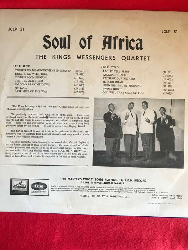Soul of Africa with Kings messengers Quartet
