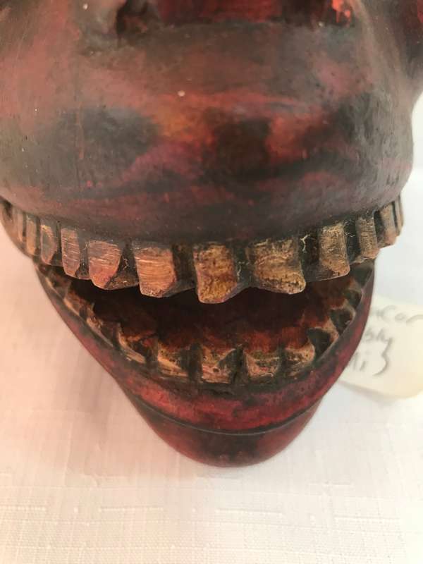 Garut Java Red Face Mask Wood Vintage Indonesia Early to Mid Twentieth Century