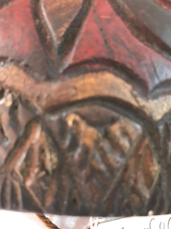 Garut Java Red Face Mask Wood Vintage Indonesia Early to Mid Twentieth Century