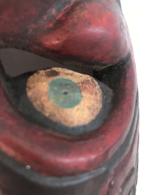 Garut Java Red Face Mask Wood Vintage Indonesia Early to Mid Twentieth Century