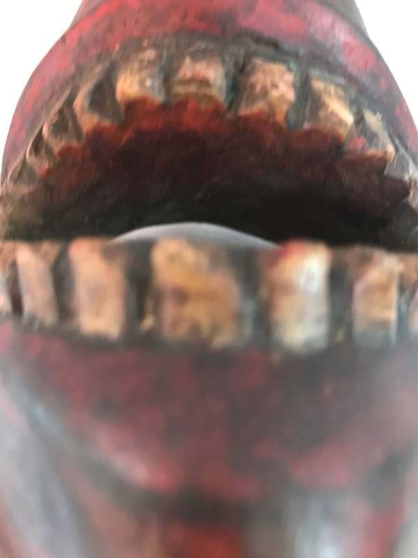 Garut Java Red Face Mask Wood Vintage Indonesia Early to Mid Twentieth Century