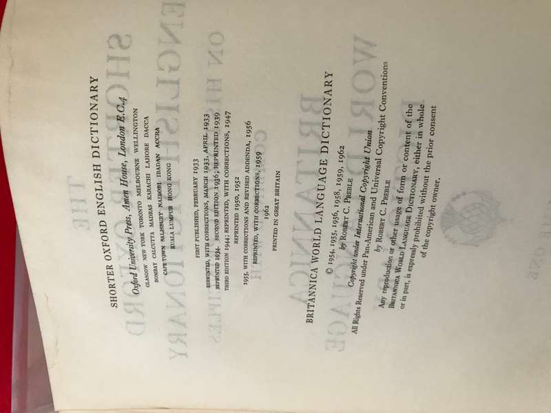 Britannica World Language Dictionary volume 1 & 2