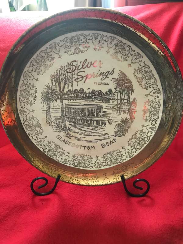 Silver Springs Florida Glassbottom boat Collectors plate Made in  USA