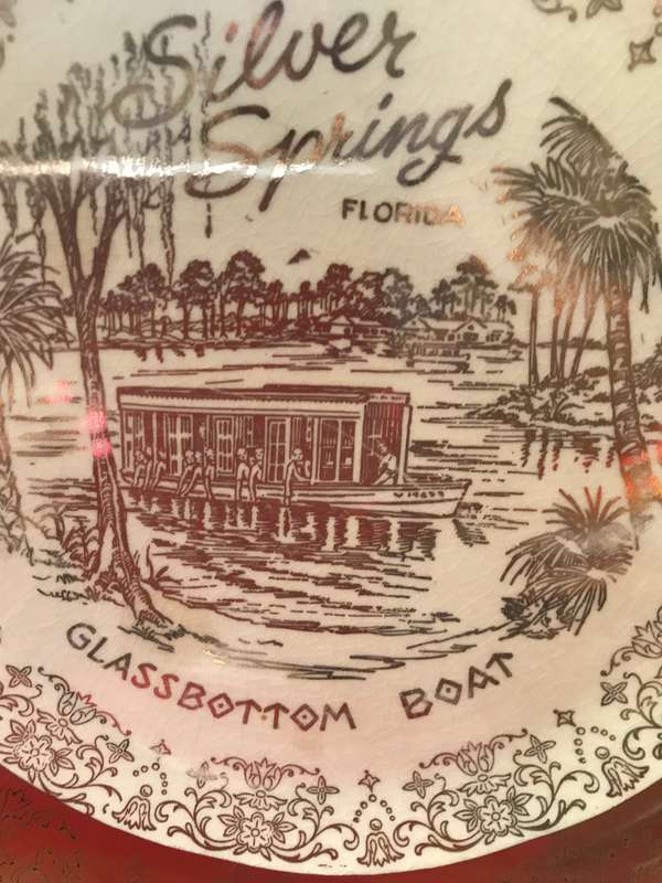 Silver Springs Florida Glassbottom boat Collectors plate Made in  USA