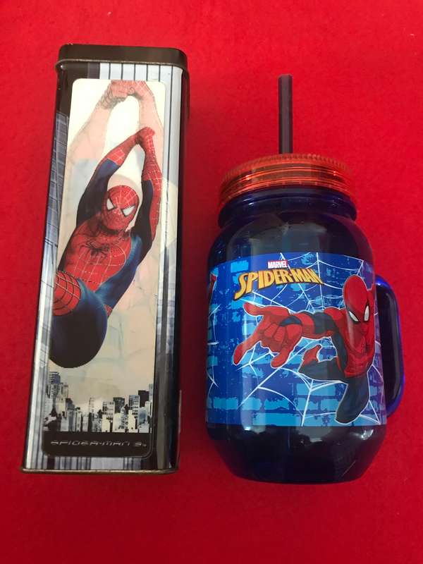 Spiderman 400ml Mason Jar Tumbler Cup With Straw