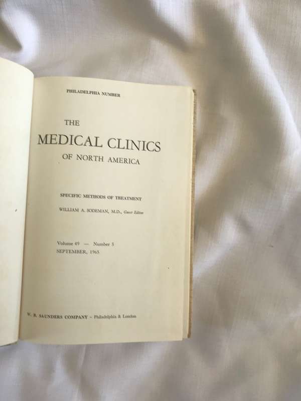 The Medical Clinic of north america specific methods of treatment volume 49-5 September 1965