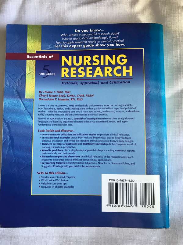 Essentials of Nursing Research: Methods, Appraisal, and Utilization