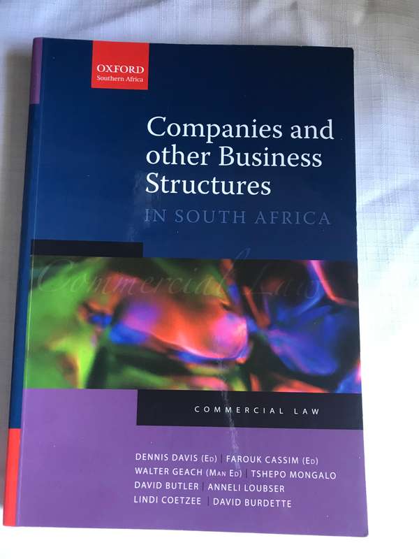 Business Structures in South Africa Commercial Law Dennis Davis