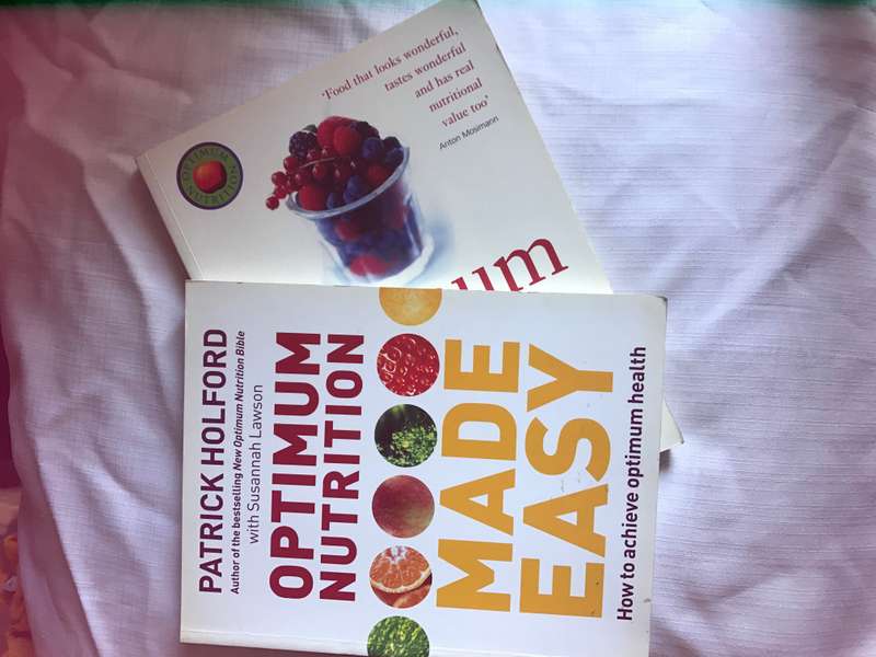 Patrick Holford 2 books:Optimum Nutrition Made easy AND the optimum nutrition cookbook