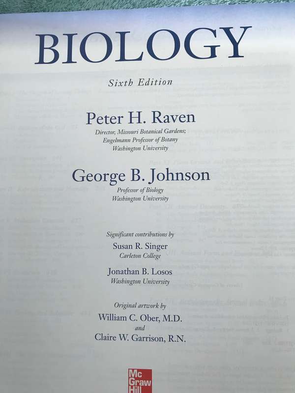 Biology 6th edition Raven Johnson