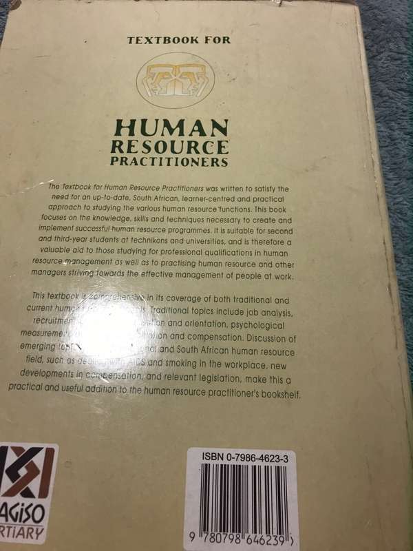 TEXTBOOK FOR HUMAN RESOURCE PRACTITIONERS M A Pieters