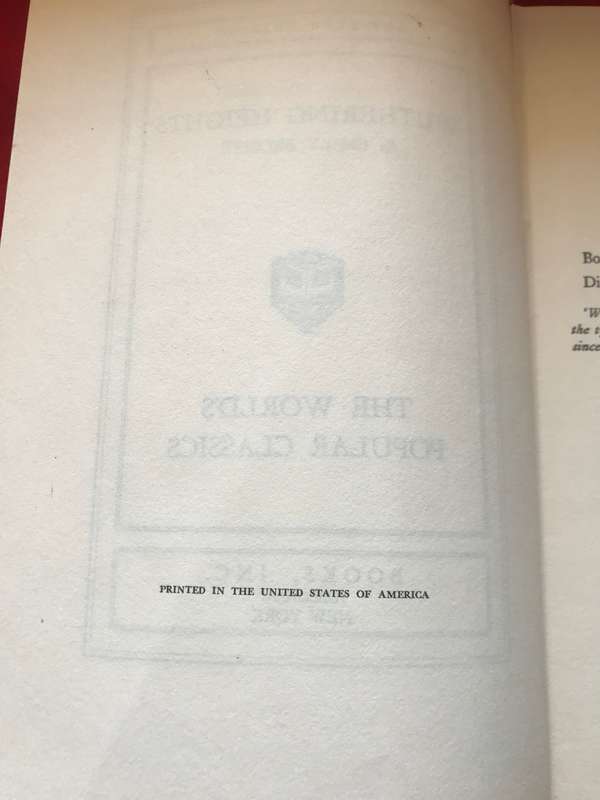 Withering Heights by E Bronte and A Tale of Two Cities by Charles Dickens 2 books printed in America