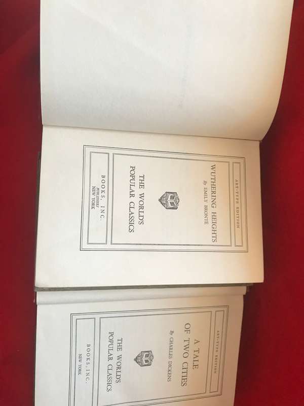 Withering Heights by E Bronte and A Tale of Two Cities by Charles Dickens 2 books printed in America