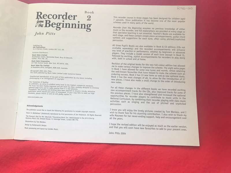 Recorder from the Beginning Book 2 John Pitts