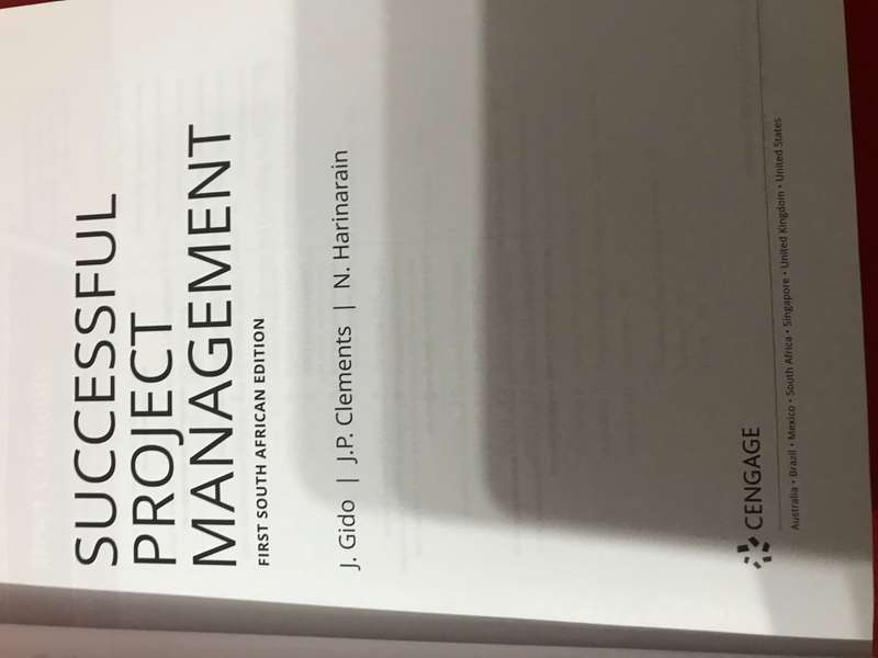 Successful Project Management First South African edition J. Gido
