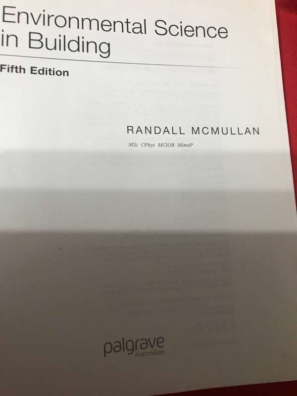 Environmental Science in Building 5th edition