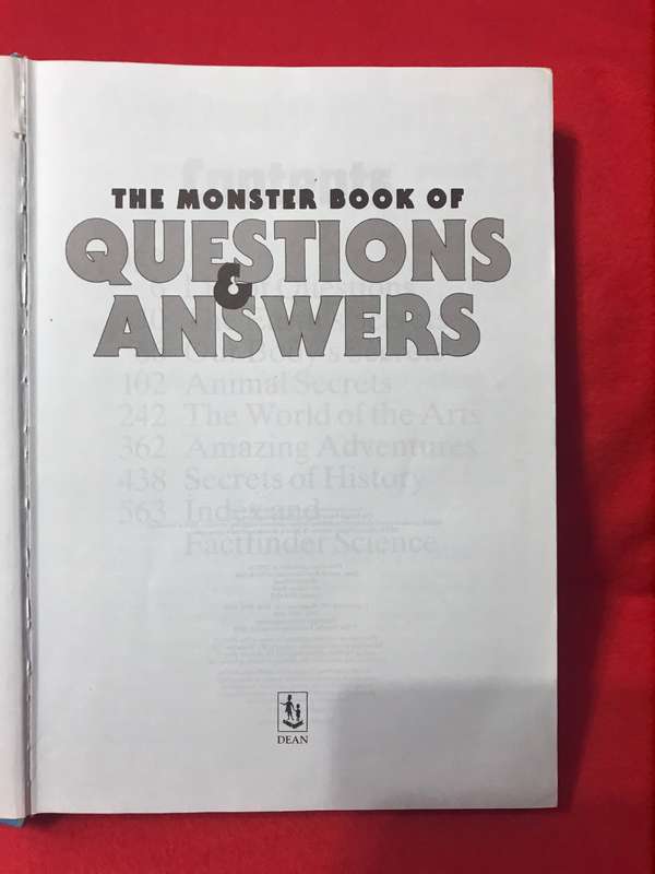 The Monster Book of Questions and Answers Hardcover thousands of facts and figures