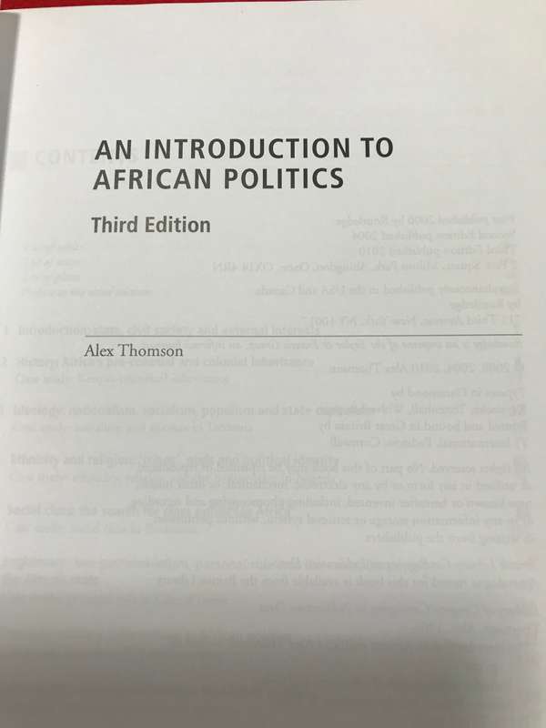 Introduction to African Politics Alex Thomson 3rd edition
