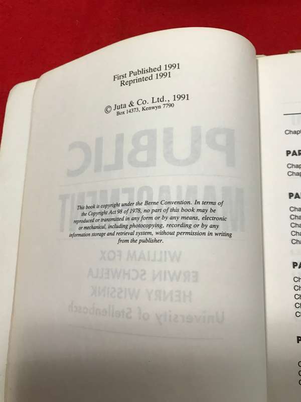 Public Management 1st edition William Fox university of Stellenbosch
