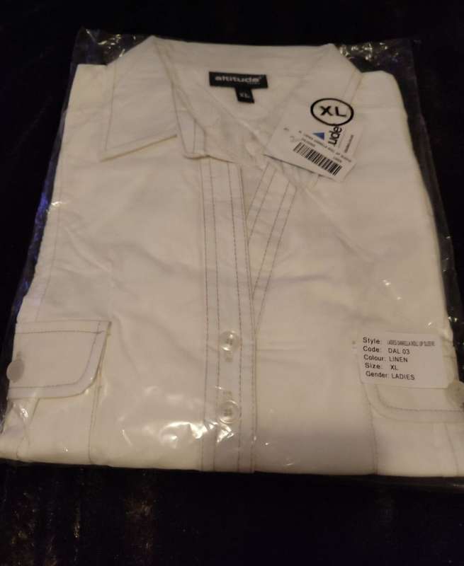 Ladies Altitude Linen Roll up Sleeve work shirt.