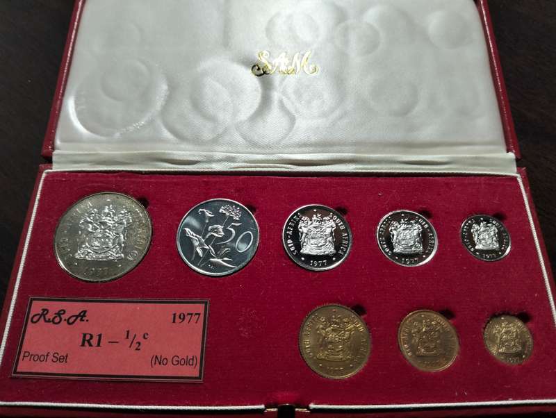 1977 RSA Proof Set in Original Red SA Mint Box No Gold