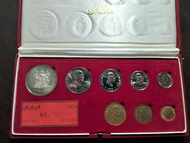 1976 RSA Proof Set in Original Red SA Mint Box No Gold