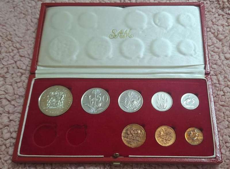 1970 RSA Proof Set in Original Red SA Mint Box No Gold