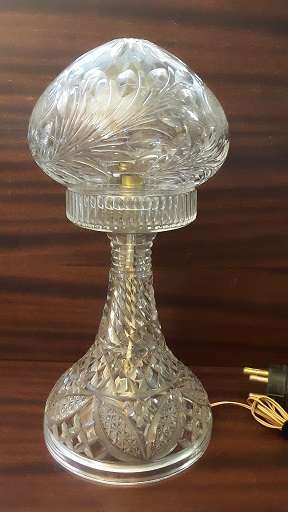 Vintage Crystal Glass Lamp  37 cm - BASE IS CRACKED