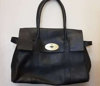 Black Mulberry Genuine Leather Handbag 36 cm x 30 cm