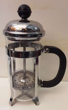 Chrome & Pyrex Coffee Plunger 17 cm