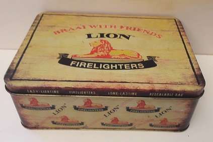 Empty firelighters tin