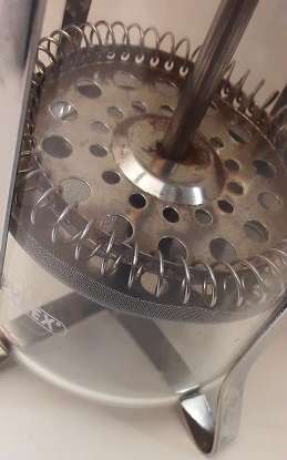 Chrome & Pyrex Coffee Plunger 17 cm