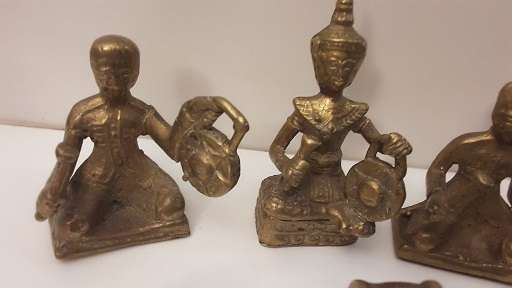 Seven Piece Brass Buddha and Oriental figurines 7 cm