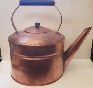Large Antique Copper Kettle  for Decor only  / Leaks  35 cm x 37 cm