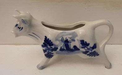 Hand Painted in Deft Blue Color Cow Ornament 16 x 9 cm
