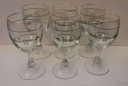 Set of 6 Irish Coffee Glasses Gold Trimmed Luminarc