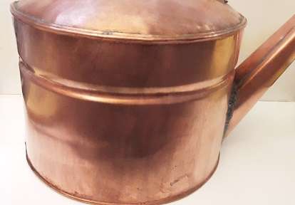 Large Antique Copper Kettle  for Decor only  / Leaks  35 cm x 37 cm