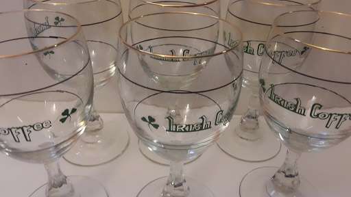 Set of 6 Irish Coffee Glasses Gold Trimmed Luminarc