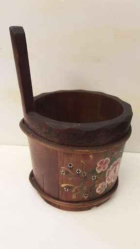Hand Crafted Wood Multi Purpose Container 14 cm x 15 cm