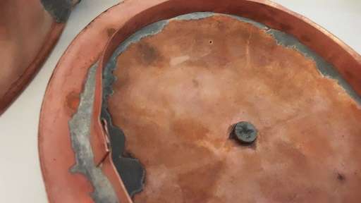 Large Antique Copper Kettle  for Decor only  / Leaks  35 cm x 37 cm