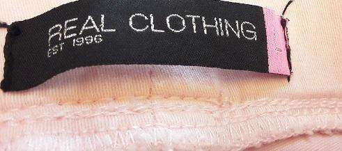 Pink Peach  Cotton Spandex Skinny Leg  Size Label  Large Pants with 2 Pockets at back