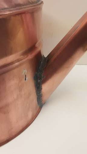 Large Antique Copper Kettle  for Decor only  / Leaks  35 cm x 37 cm