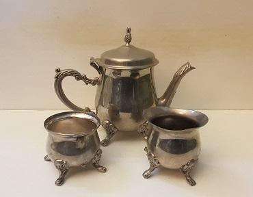 Three Piece  Tea for One Tea Pot , Creamer and Sugar Basin