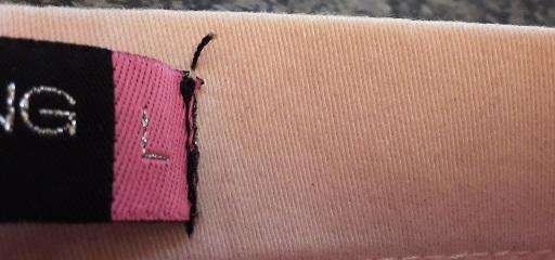 Pink Peach  Cotton Spandex Skinny Leg  Size Label  Large Pants with 2 Pockets at back