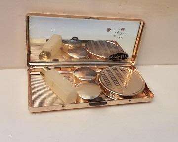 Gold and Silver Colour Metal  Ladies Set Box 14 cm x 7 cm x 2 cm