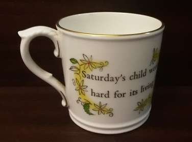 Hand Painted Royal Worcester England Mug  8 x 8 cm