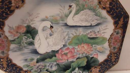 BWA Japan Imari   Decor Swan Plate  18 cm